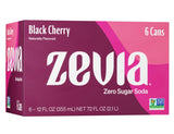 Zevia Sugar Free Soda 6-Pack, 6x355mL - Black Cherry (BB: NOV-11-26)