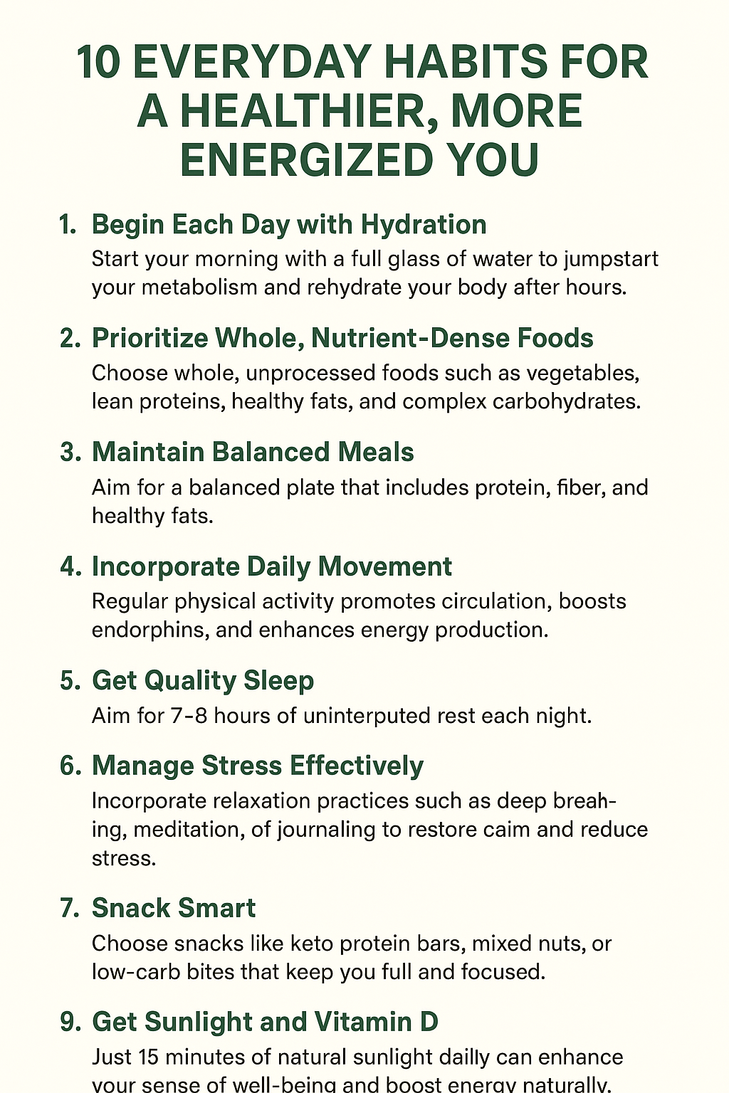 10 Everyday Habits for a Healthier, More Energized You