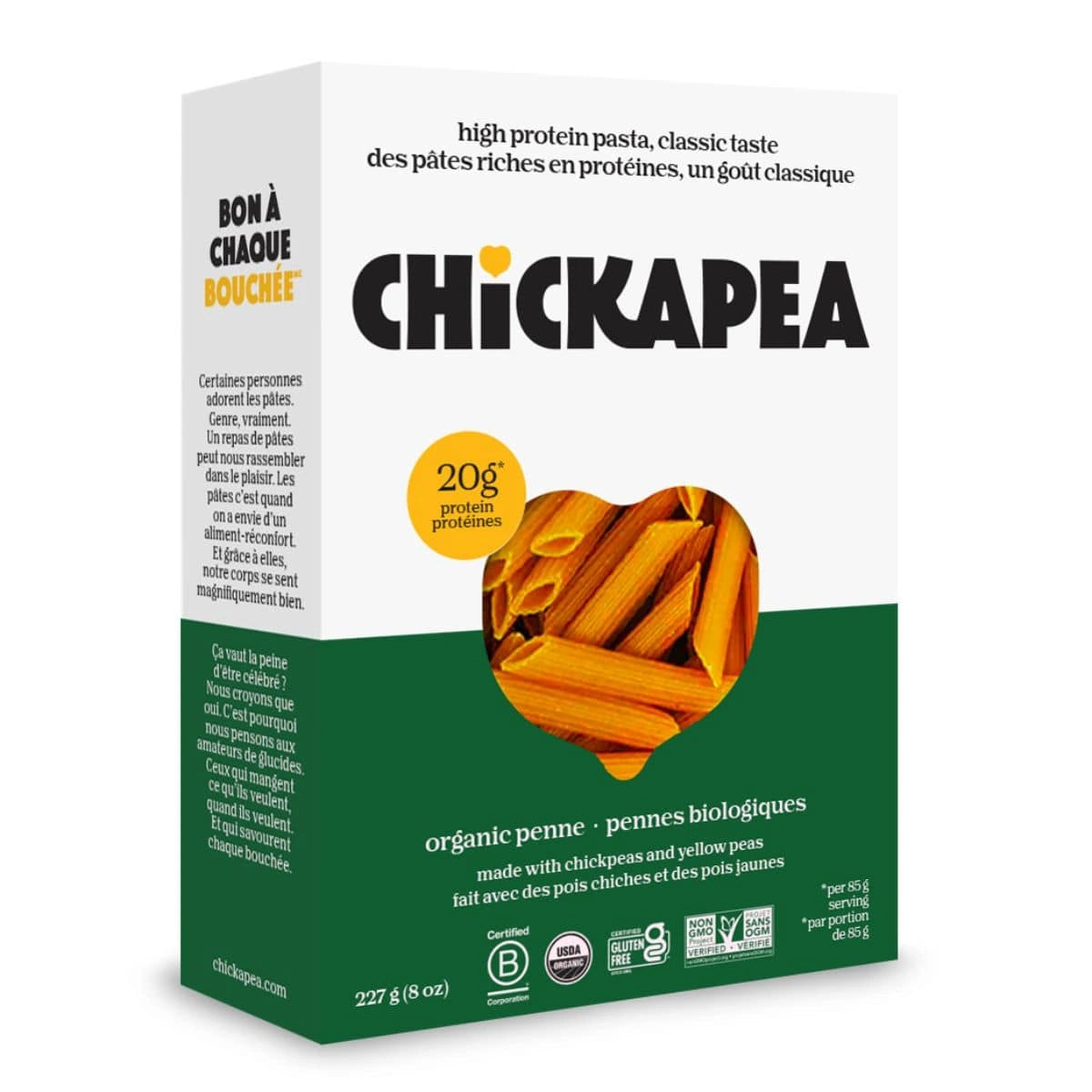 Chickapea Organic Yellow Pea and Chickpea Pasta 227g