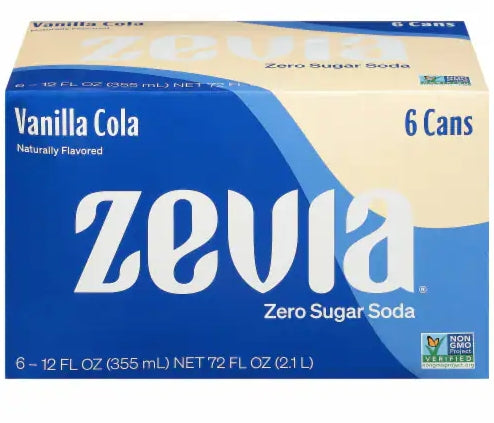 Zevia Sugar Free Soda 6-Pack, 6x355mL
