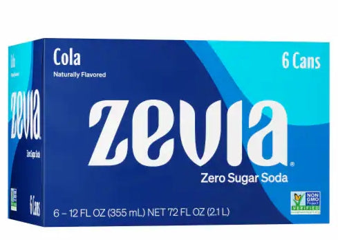 Zevia Sugar Free Soda 6-Pack, 6x355mL - Cola (BB:MAR-11-26)